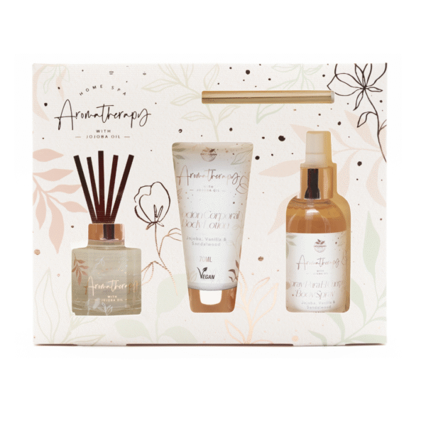 Set de Aromaterapia de Aceite de Jojoba, Vainilla y Sándalo