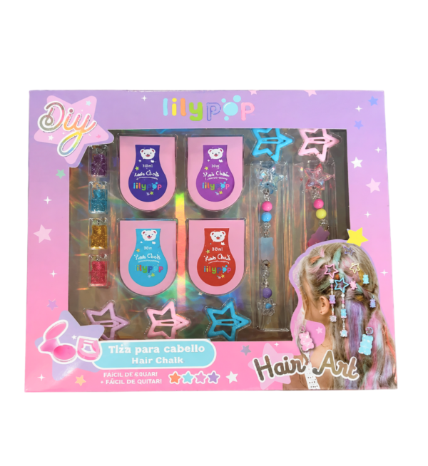 LilyPop Hair Art – Kit de Tizas y Complementos para Cabello
